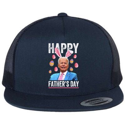 Happy Father's Day Funny Biden Confused For Easter Day Gift Flat Bill Trucker Hat