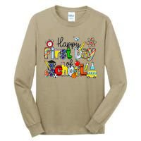 Happy First Day Of School Teachers Students Back To School Tall Long Sleeve T-Shirt