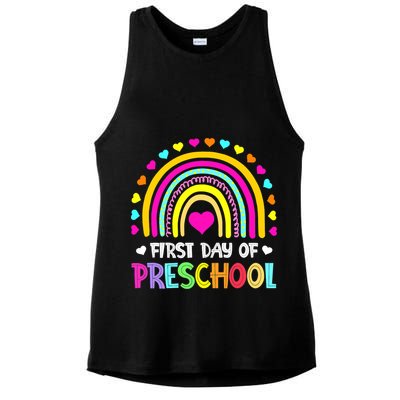 Happy First Day Of Preschool Back To School Ladies PosiCharge Tri-Blend Wicking Tank