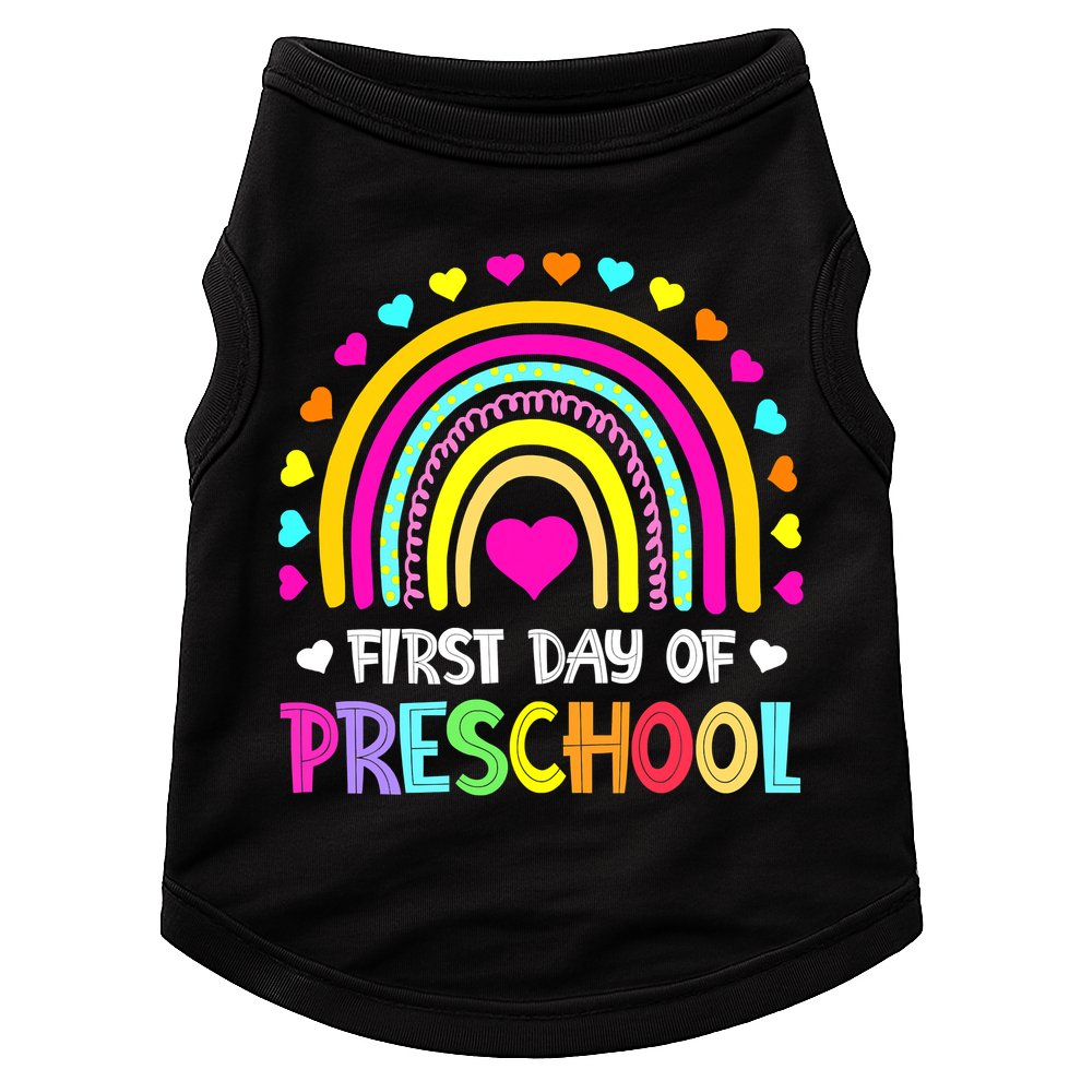 Happy First Day Of Preschool Back To School Doggie Tank
