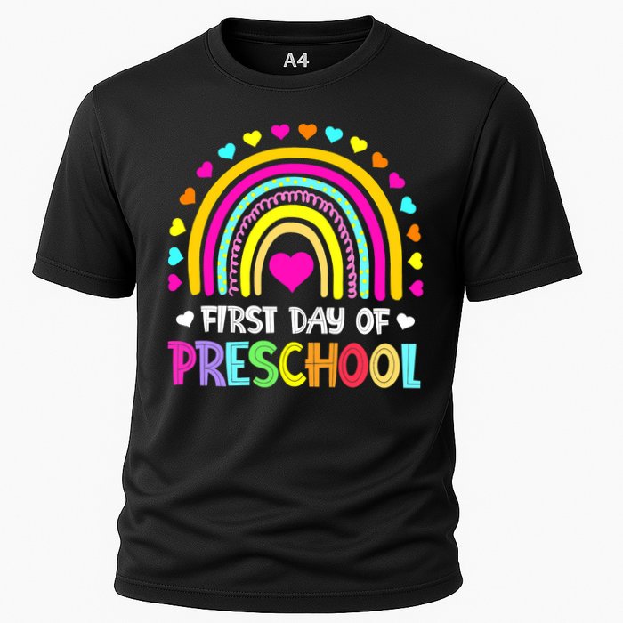 Happy First Day Of Preschool Back To School Cooling Performance Crew T-Shirt