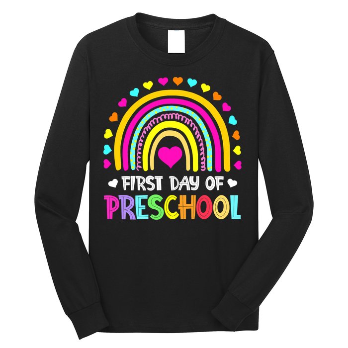 Happy First Day Of Preschool Back To School Long Sleeve Shirt
