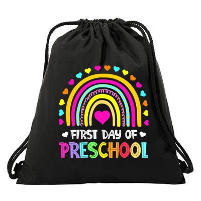 Happy First Day Of Preschool Back To School Drawstring Bag