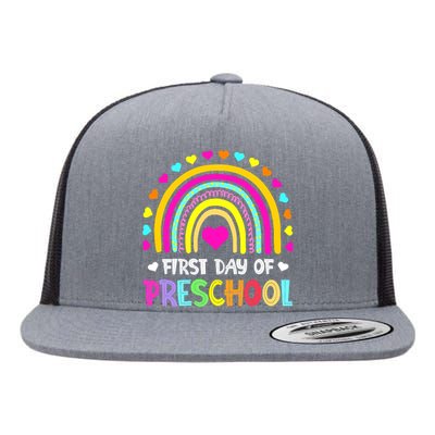 Happy First Day Of Preschool Back To School Flat Bill Trucker Hat