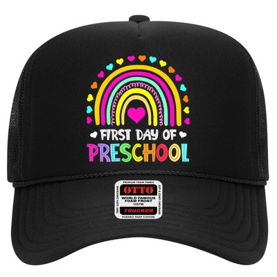 Happy First Day Of Preschool Back To School Trucker Hat