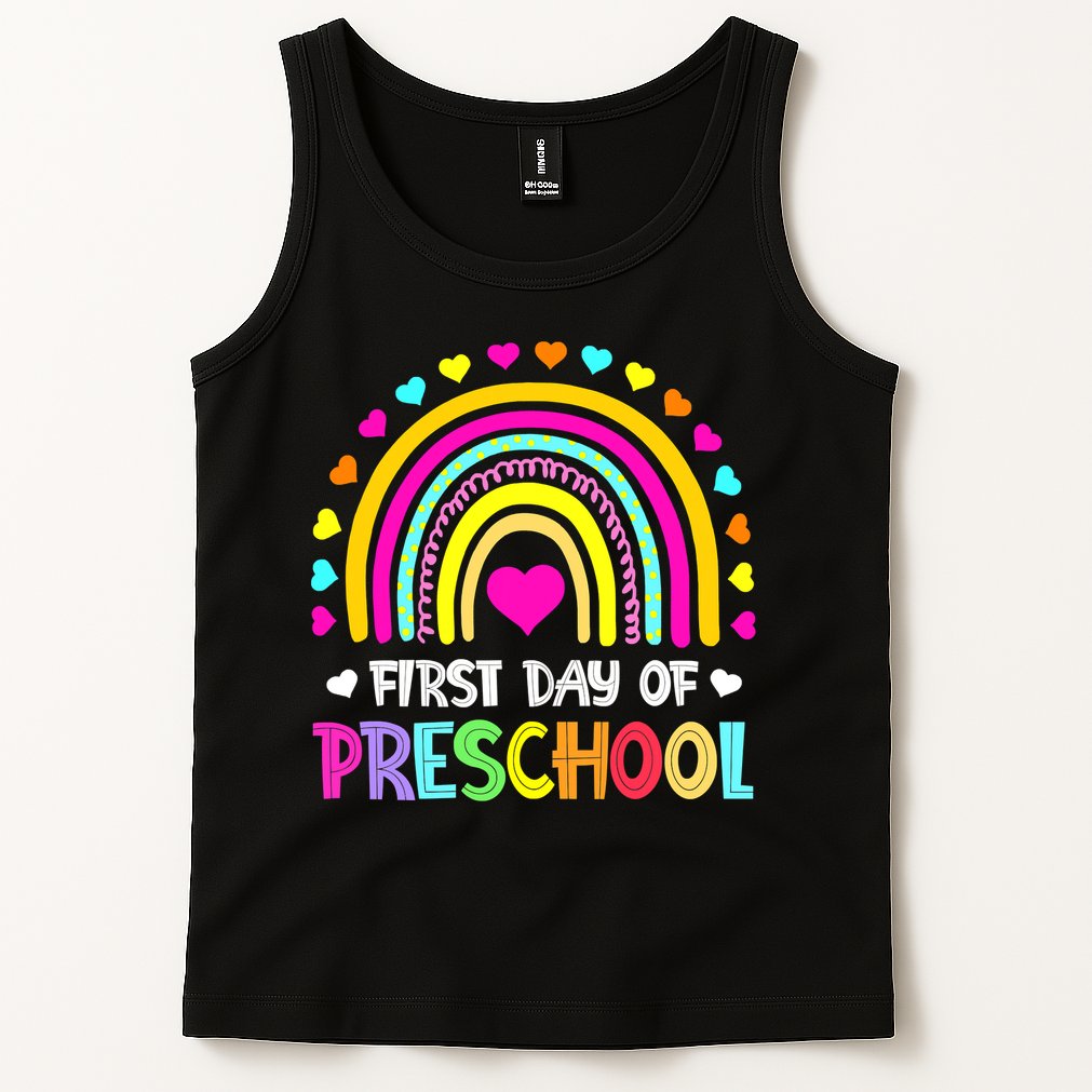 Happy First Day Of Preschool Back To School Tank Top