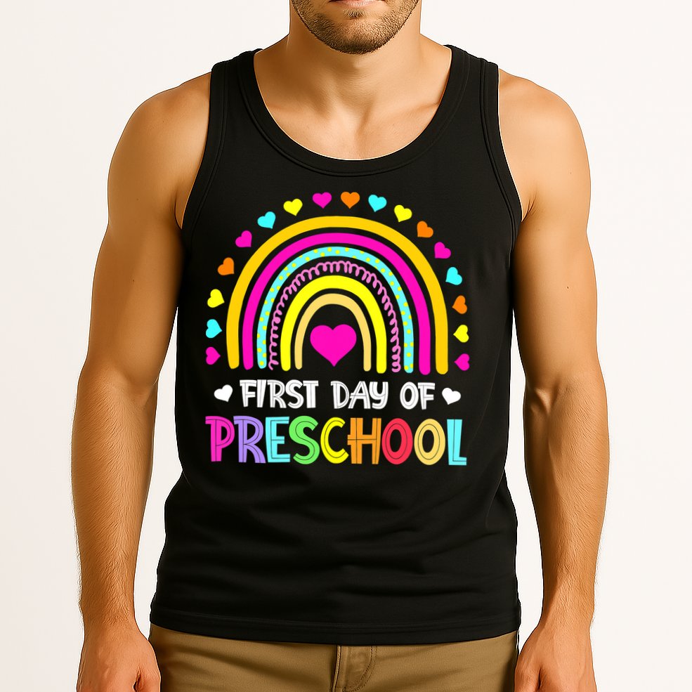 Happy First Day Of Preschool Back To School Tank Top