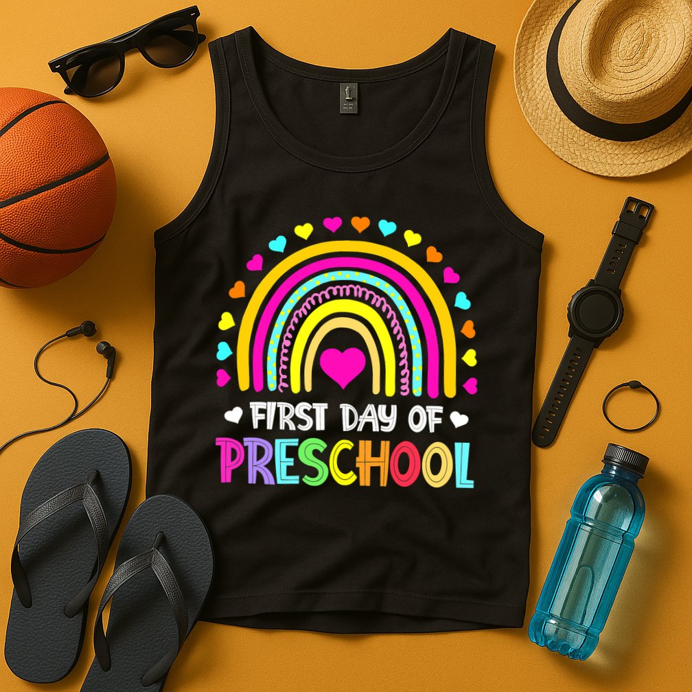 Happy First Day Of Preschool Back To School Tank Top