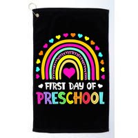 Happy First Day Of Preschool Back To School Golf Towel