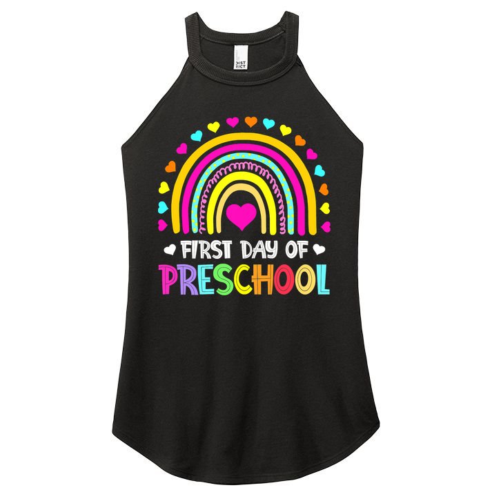 Happy First Day Of Preschool Back To School Women's Perfect Tri Rocker Tank