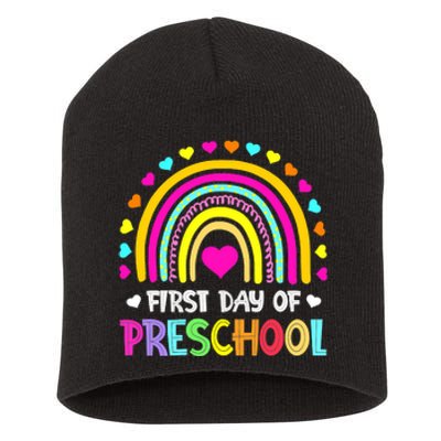 Happy First Day Of Preschool Back To School Short Acrylic Beanie