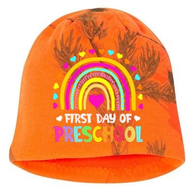 Happy First Day Of Preschool Back To School Kati - Camo Knit Beanie