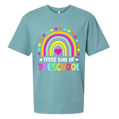 Happy First Day Of Preschool Back To School Sueded Cloud Jersey T-Shirt