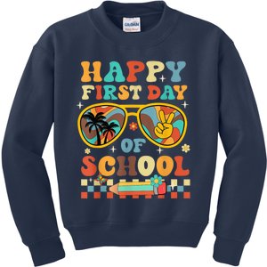 Happy First Day of School Teacher Kid Welcome Back To School Kids Sweatshirt