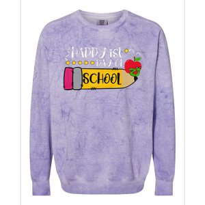 Happy First Day Of School Teachers Students Parents Colorblast Crewneck Sweatshirt