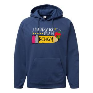 Happy First Day Of School Teachers Students Parents Performance Fleece Hoodie