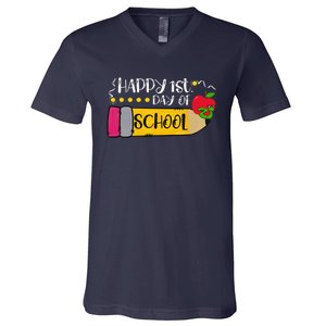 Happy First Day Of School Teachers Students Parents V-Neck T-Shirt