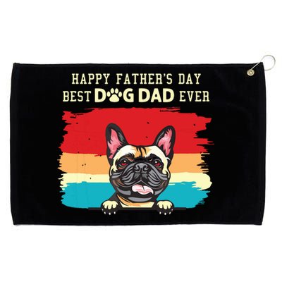 Happy Fathers Day Vintage French Bulldog Best Dog Dad Ever Grommeted Golf Towel