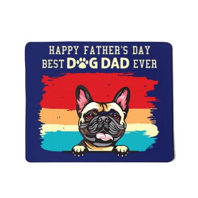 Happy Fathers Day Vintage French Bulldog Best Dog Dad Ever Mousepad