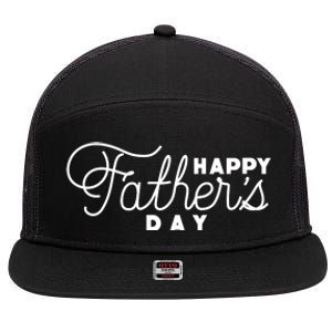 Happy Fathers Day Celebration Gift 7 Panel Mesh Trucker Snapback Hat