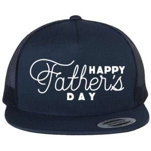 Happy Fathers Day Celebration Gift Flat Bill Trucker Hat