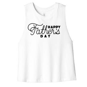 Happy Fathers Day Celebration Gift Women's Racerback Cropped Tank