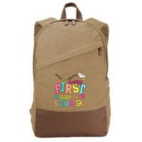 Happy First Day Of School Hello School Cotton Canvas Backpack