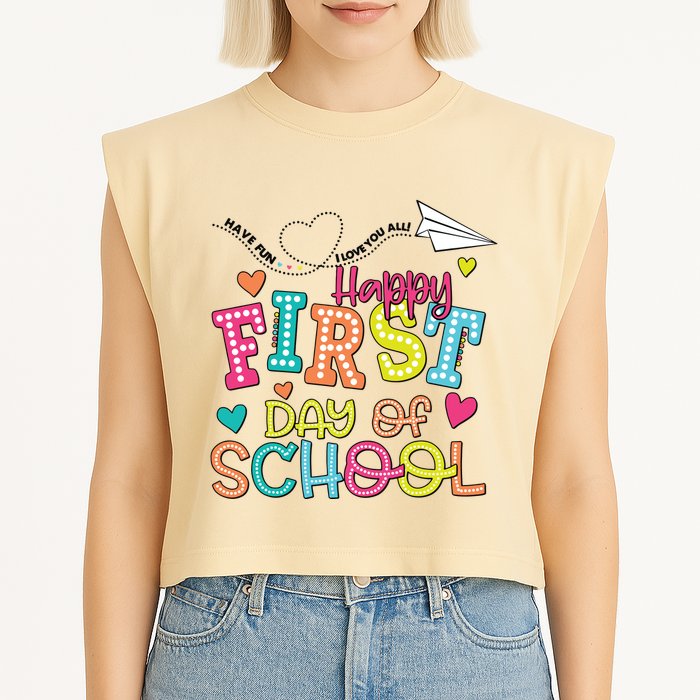 Happy First Day Of School Hello School Garment-Dyed Women's Muscle Tee