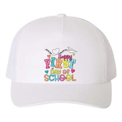 Happy First Day Of School Hello School Yupoong Adult 5-Panel Trucker Hat