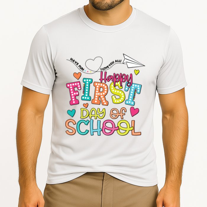 Happy First Day Of School Hello School Performance Shirt