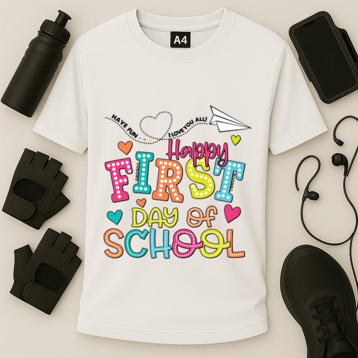 Happy First Day Of School Hello School Performance Shirt