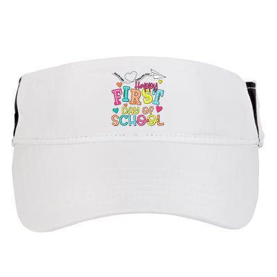 Happy First Day Of School Hello School Adult Drive Performance Visor