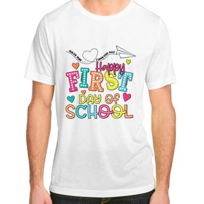 Happy First Day Of School Hello School Adult ChromaSoft Performance T-Shirt