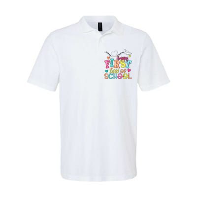 Happy First Day Of School Hello School Softstyle Adult Sport Polo