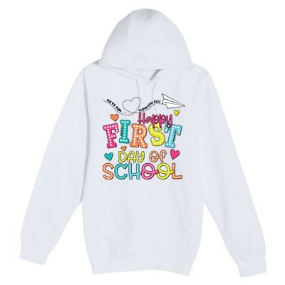 Happy First Day Of School Hello School Premium Pullover Hoodie