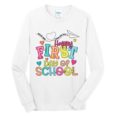 Happy First Day Of School Hello School Tall Long Sleeve T-Shirt