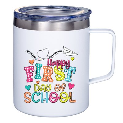 Happy First Day Of School Hello School 12oz Stainless Steel Coffee Mug
