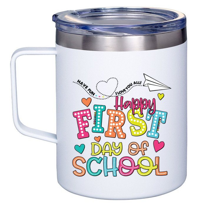 Happy First Day Of School Hello School 12oz Stainless Steel Coffee Mug