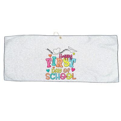Happy First Day Of School Hello School Large Microfiber Waffle Golf Towel