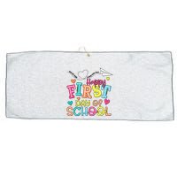 Happy First Day Of School Hello School Large Microfiber Waffle Golf Towel