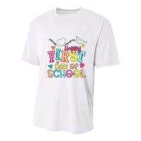 Happy First Day Of School Hello School Youth Performance Sprint T-Shirt