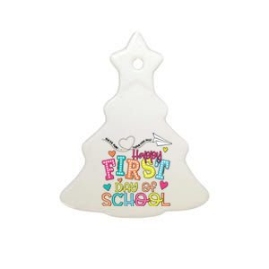 Happy First Day Of School Hello School Ceramic Tree Ornament