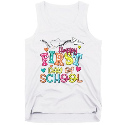 Happy First Day Of School Hello School Tank Top