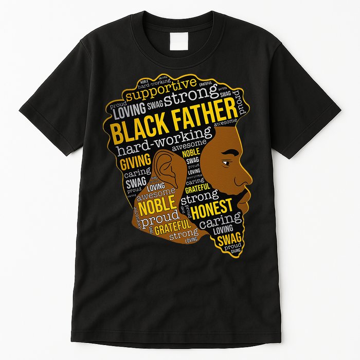 Happy Father’s Day Black Father King Afro African Man Tall T-Shirt