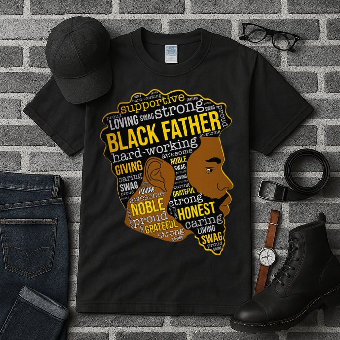 Happy Father’s Day Black Father King Afro African Man Tall T-Shirt