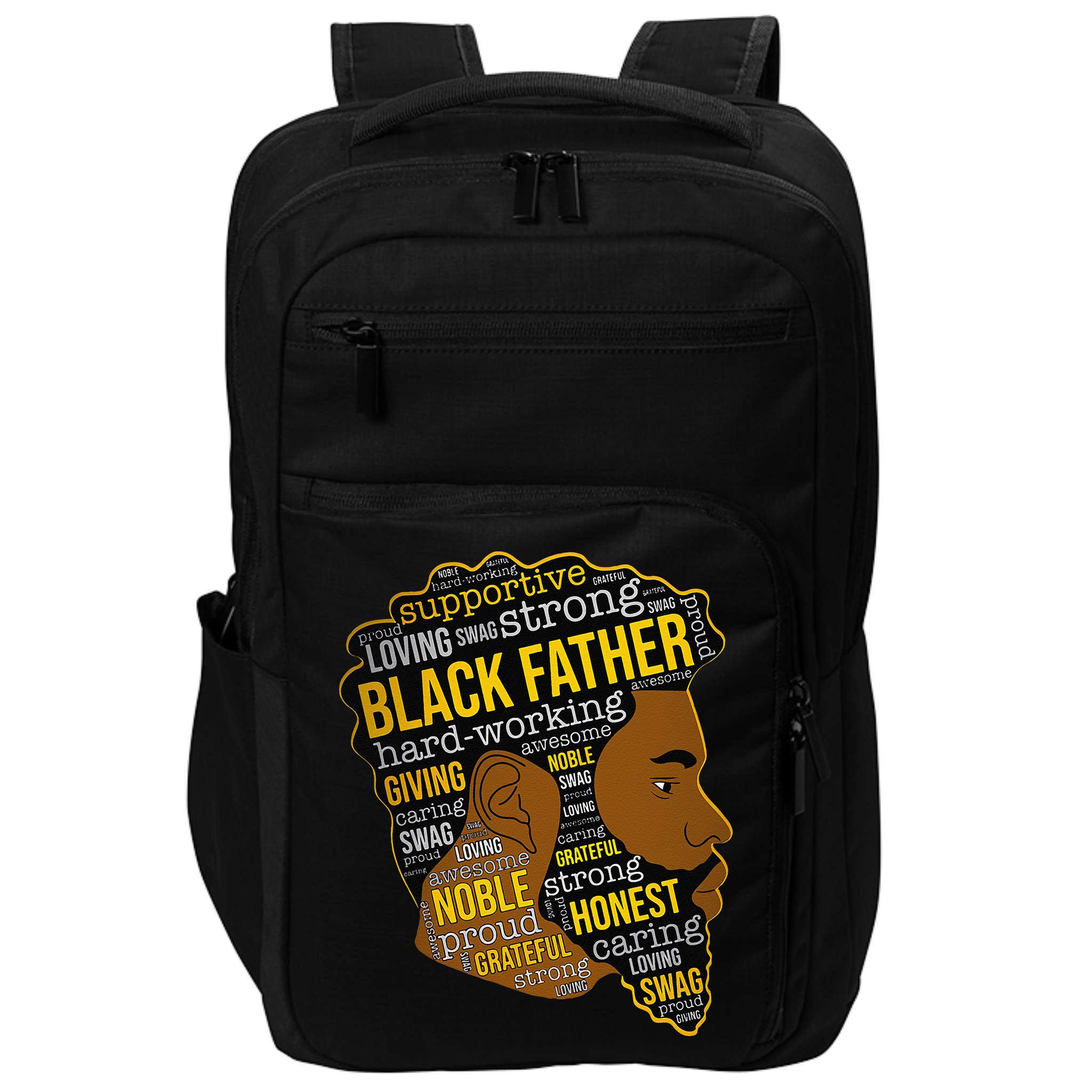 Happy Father’s Day Black Father King Afro African Man Impact Tech Backpack