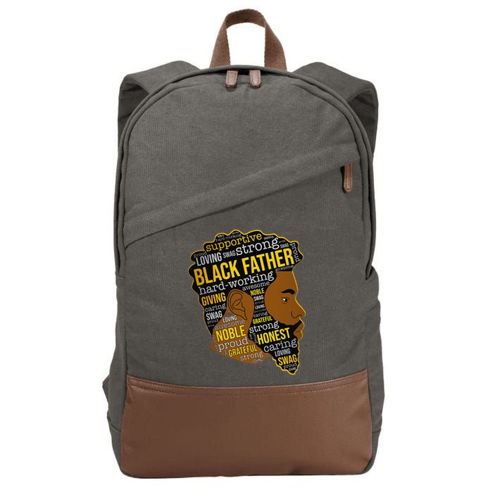 Happy Father’s Day Black Father King Afro African Man Cotton Canvas Backpack