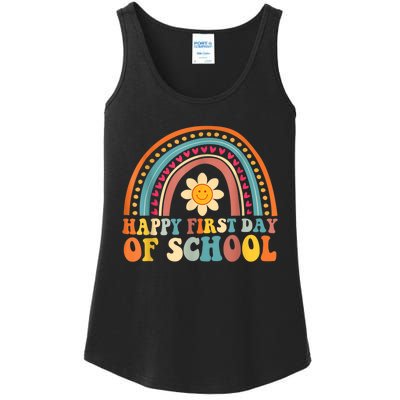 Happy First Day Of School For Teachers Kids Back To School Ladies Essential Tank