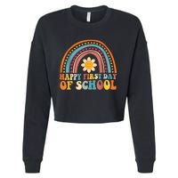 Happy First Day Of School For Teachers Kids Back To School Cropped Pullover Crew