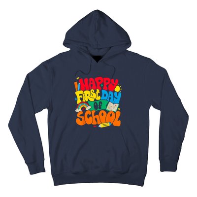 Happy First Day Of School Retro Teacher Women Back To School Hoodie